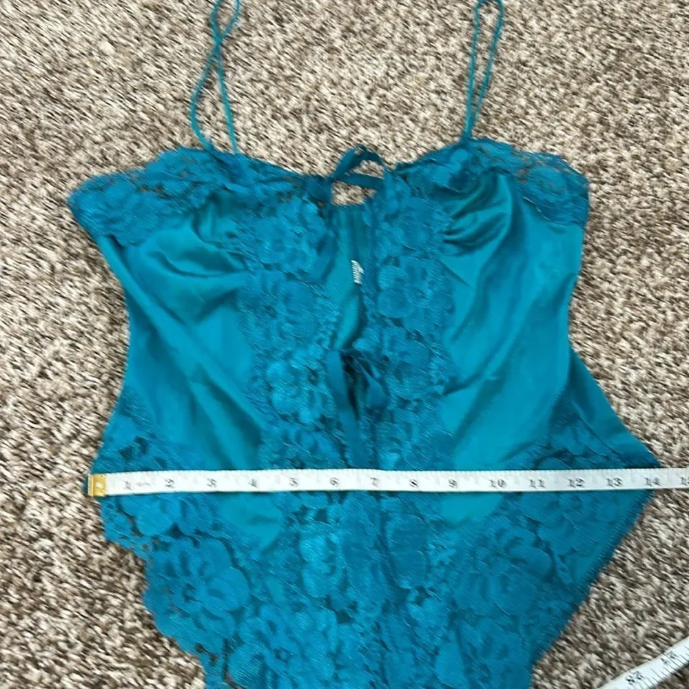 Vintage Alana Gale Intimates Teddy Romper Lace High Cut Nylon Bodysuit Robe Set - Picture 11 of 16
